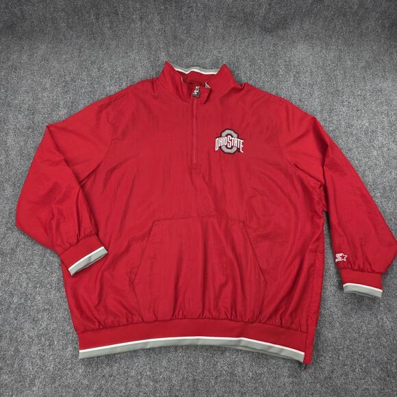 Ohio State Buckeyes Jacket Mens 4XL Red NCAA Football Starter 1/4 Zip Pullover - Picture 3 of 16